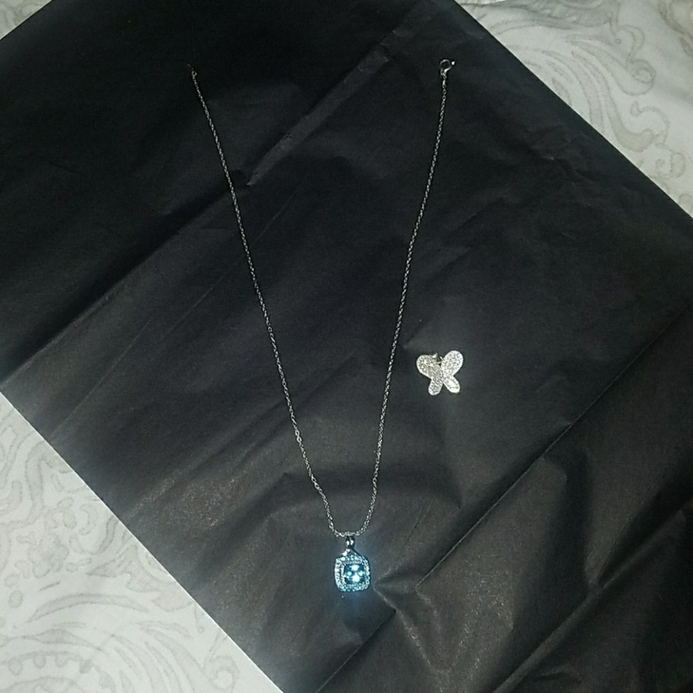 Sterling Silver Necklace with two pendants!